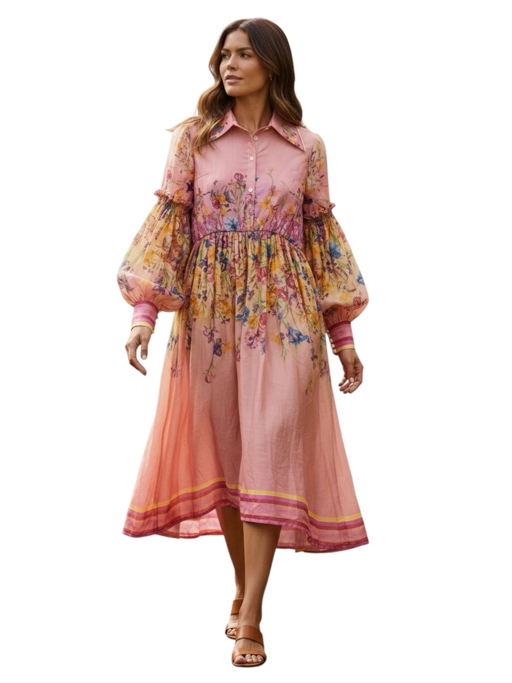NWT La Fuori Silk Floral Dress Size L - Picture 6 of 11